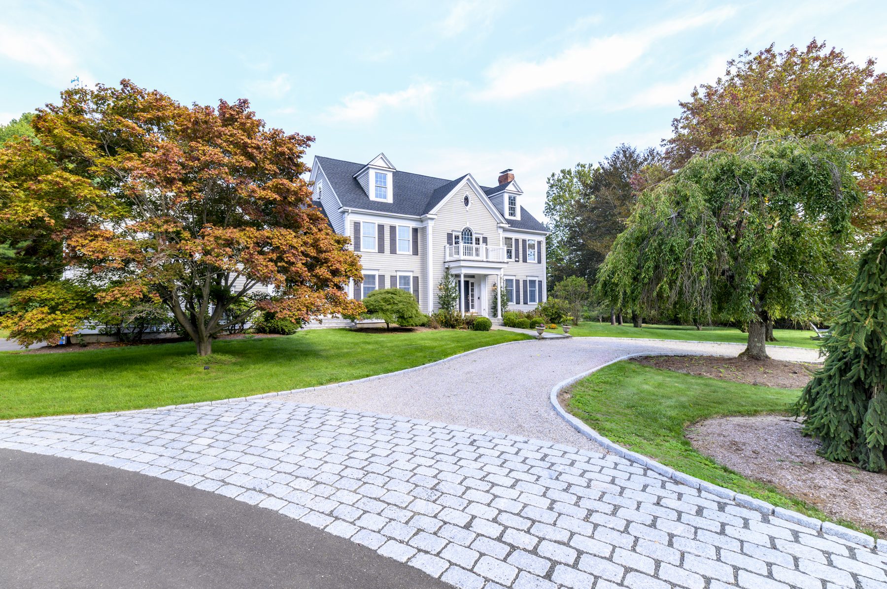 Front of the house from the cobblestone driveway